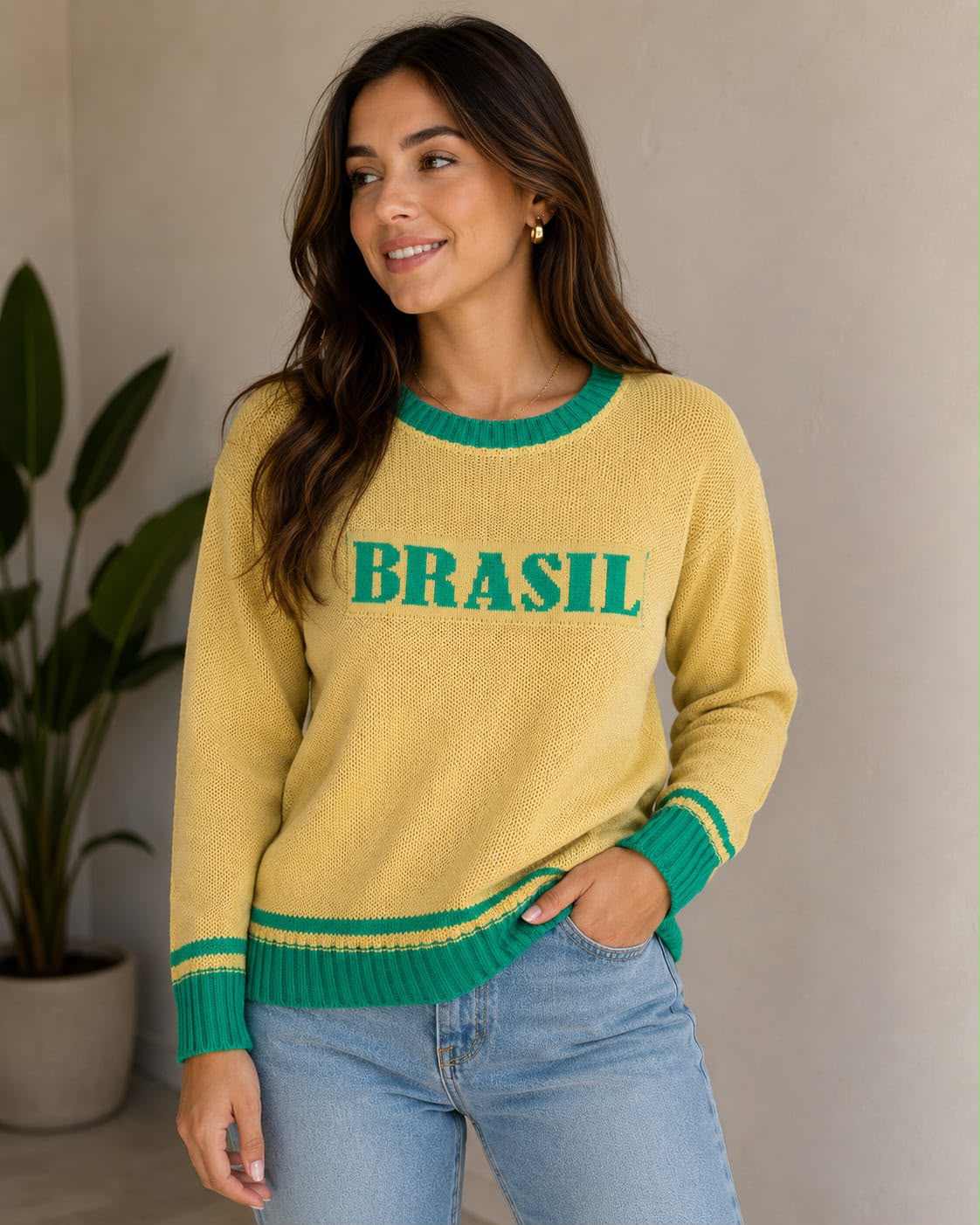 BRASIL Trico New — Amarelo — Leev Store atacado Brás — foto 1