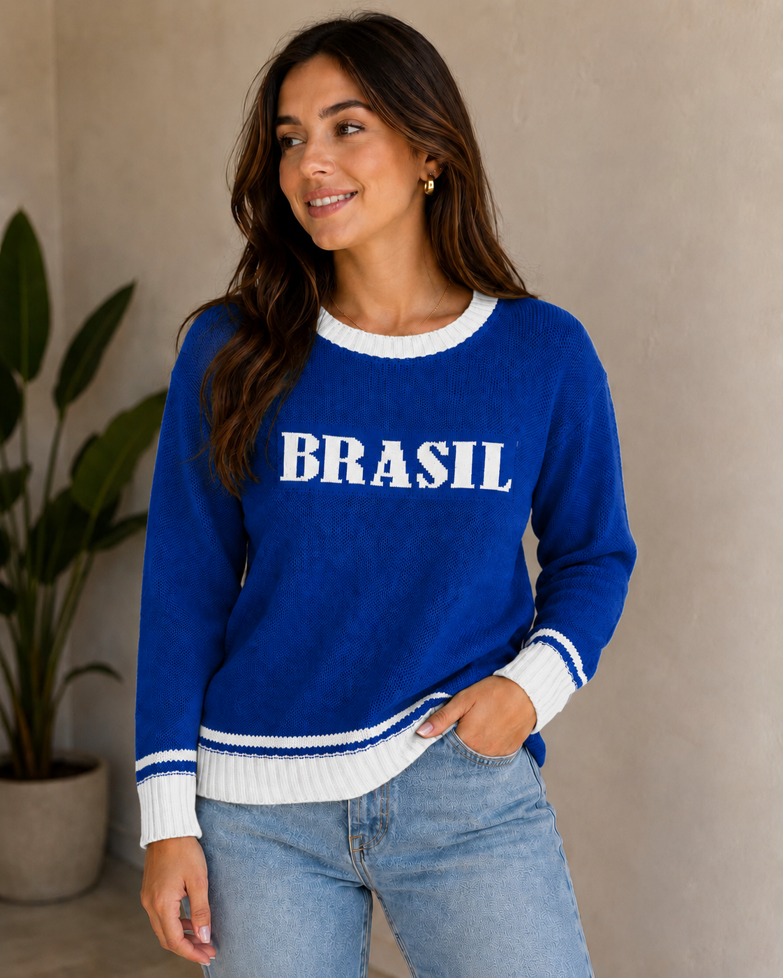 BRASIL Trico New — Azul — Leev Store atacado Brás — foto 1