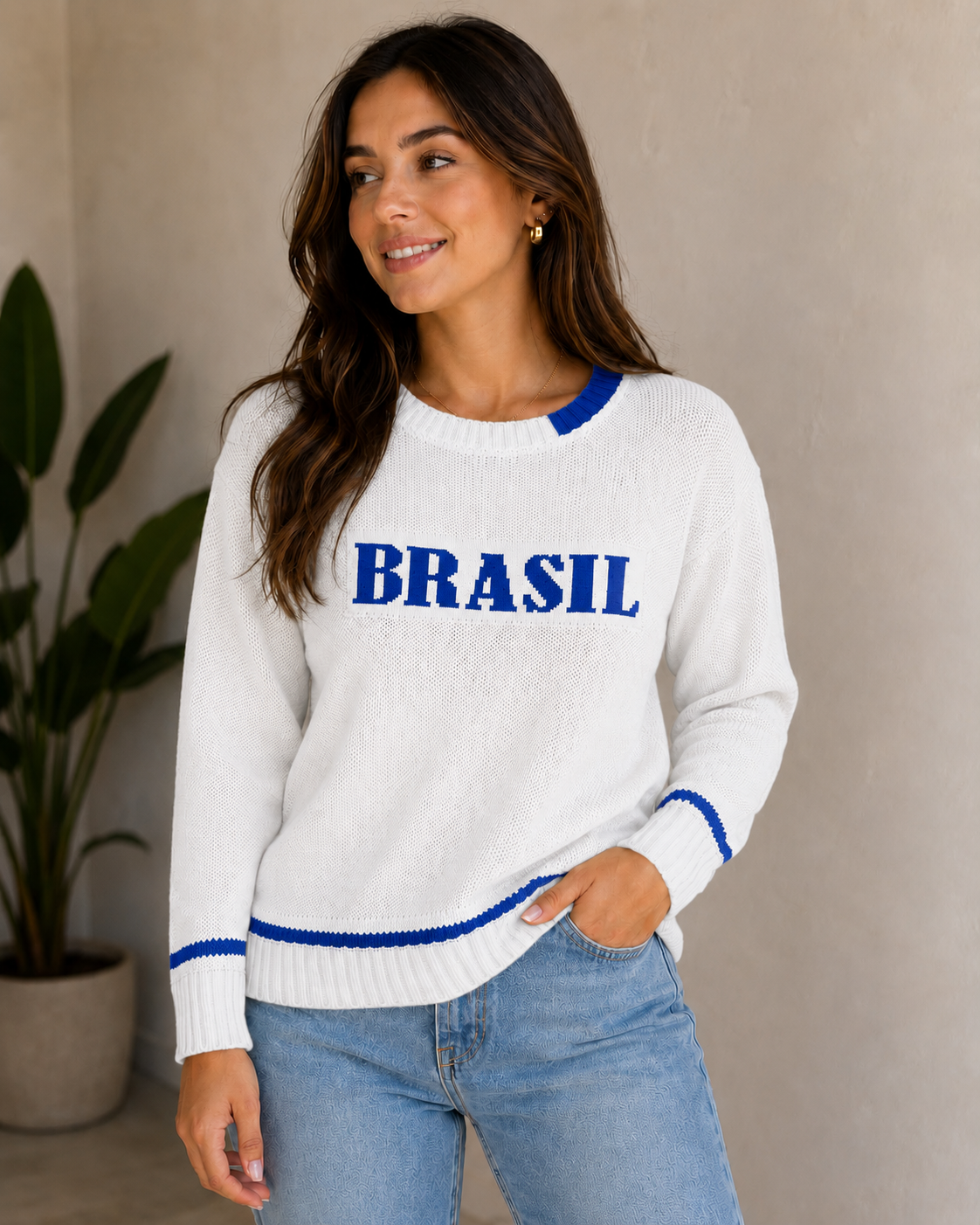 BRASIL Trico New — Branco — Leev Store atacado Brás — foto 1