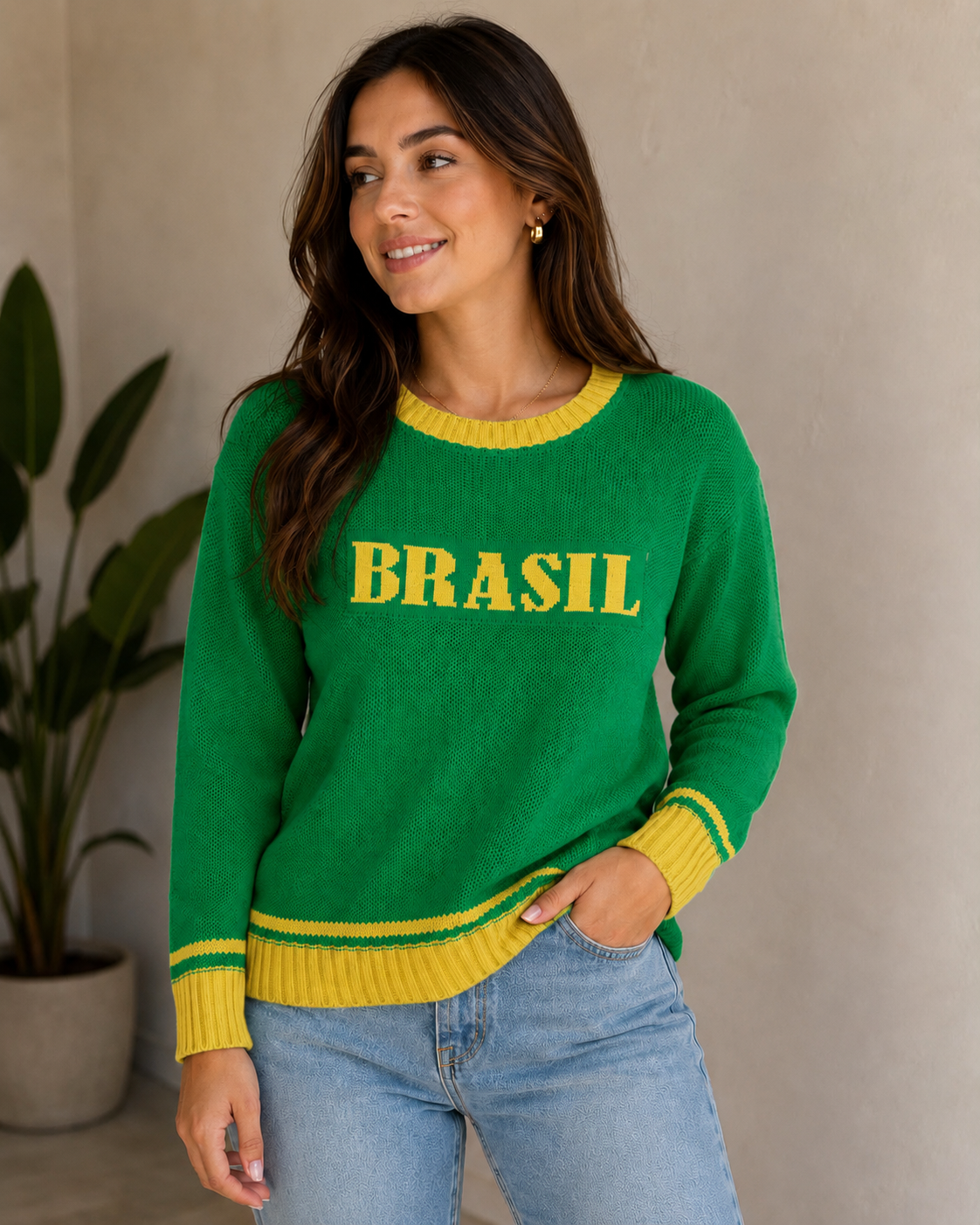 BRASIL Trico New — Verde — Leev Store atacado Brás — foto 1