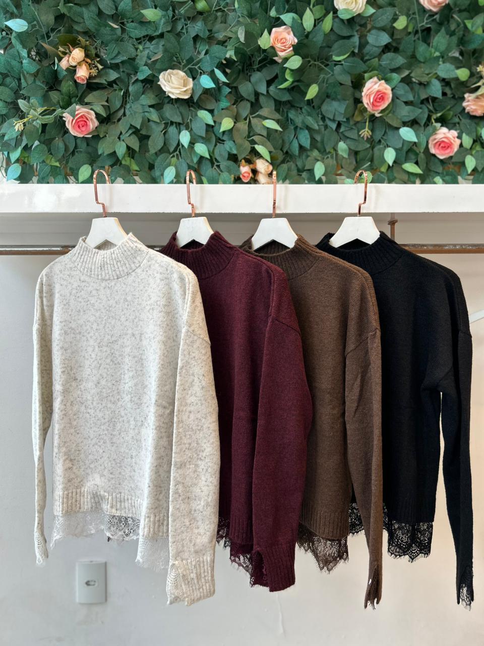 Tricot Renda — Marrom — Leev Store atacado Brás — foto 3