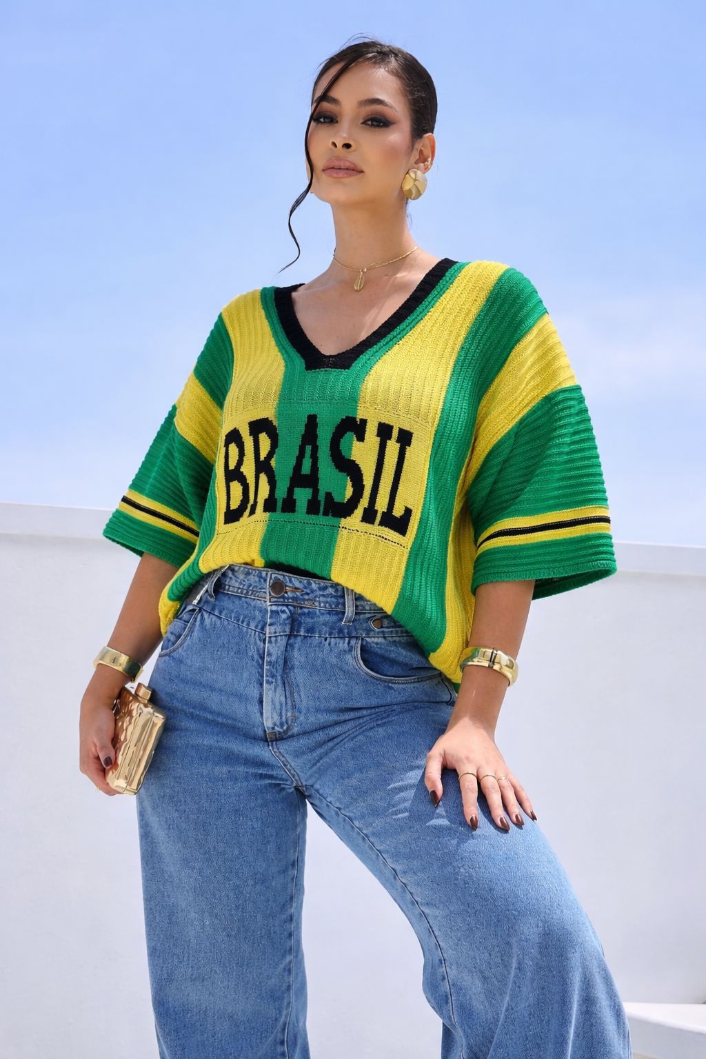 Tricô Brasil — Amarelo — Leev Store atacado Brás — foto 1