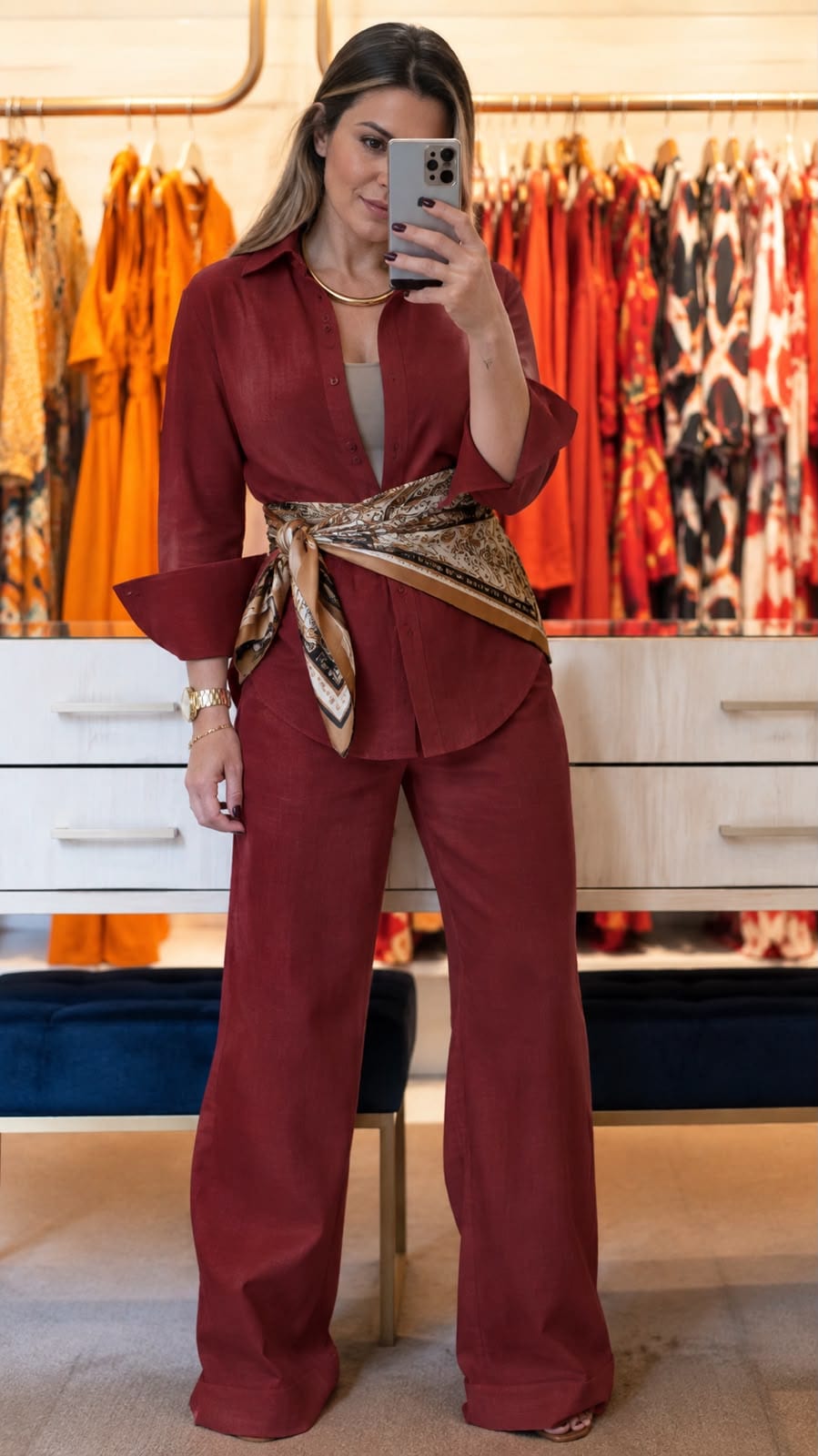 Conjunto c/ Calça Bordo — Bordo — Leev Store atacado Brás