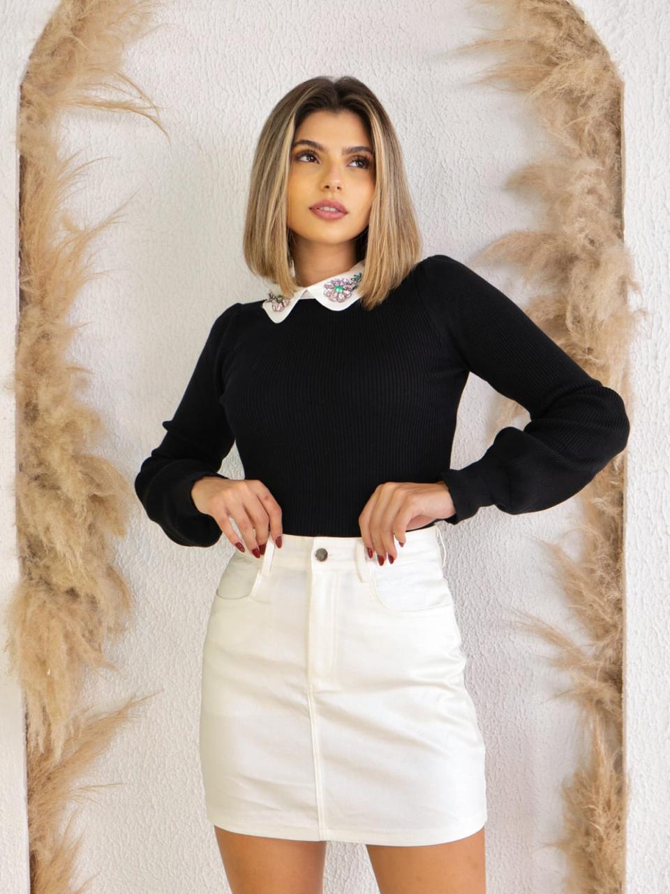 Saia Resinada Branco — Branco — Leev Store atacado Brás — foto 1