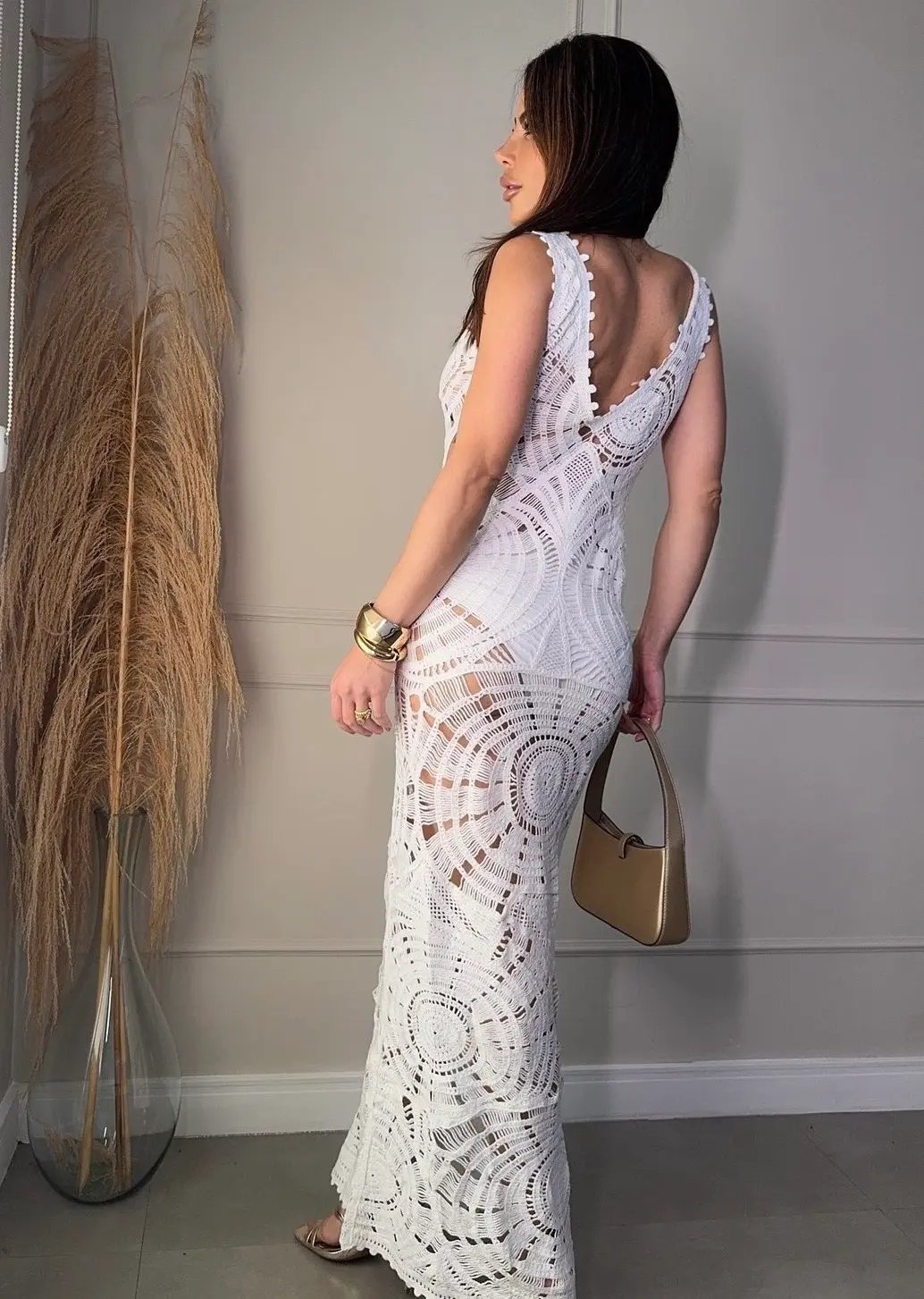 Vestido Croche — Off White — foto 2