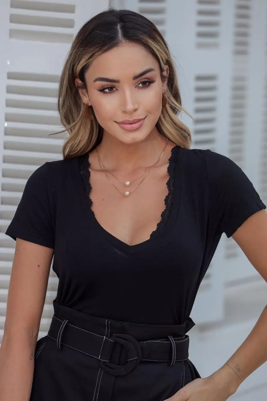 Tee Shirt Curta — Preto — Leev Store atacado Brás — foto 1