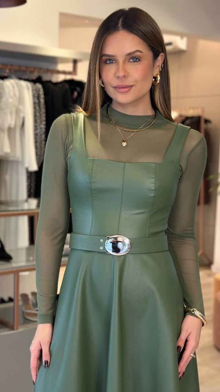Tule Liso — Verde Militar — Leev Store atacado Brás — foto 1