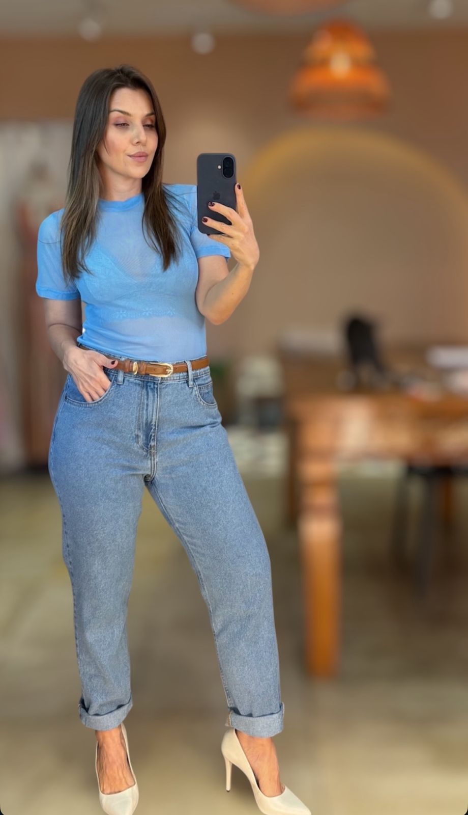 Tule Liso Azul — Azul — Leev Store atacado Brás — foto 1